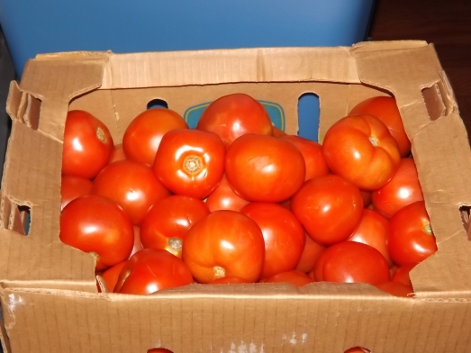 A case of tomatoes for $2.00 - how could I say no.