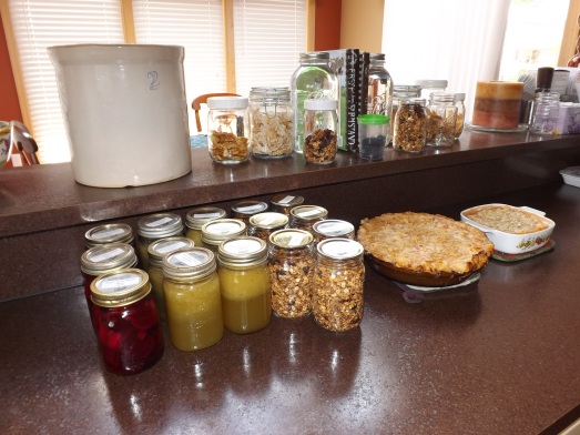 Today's canning and baking.  It's a start.